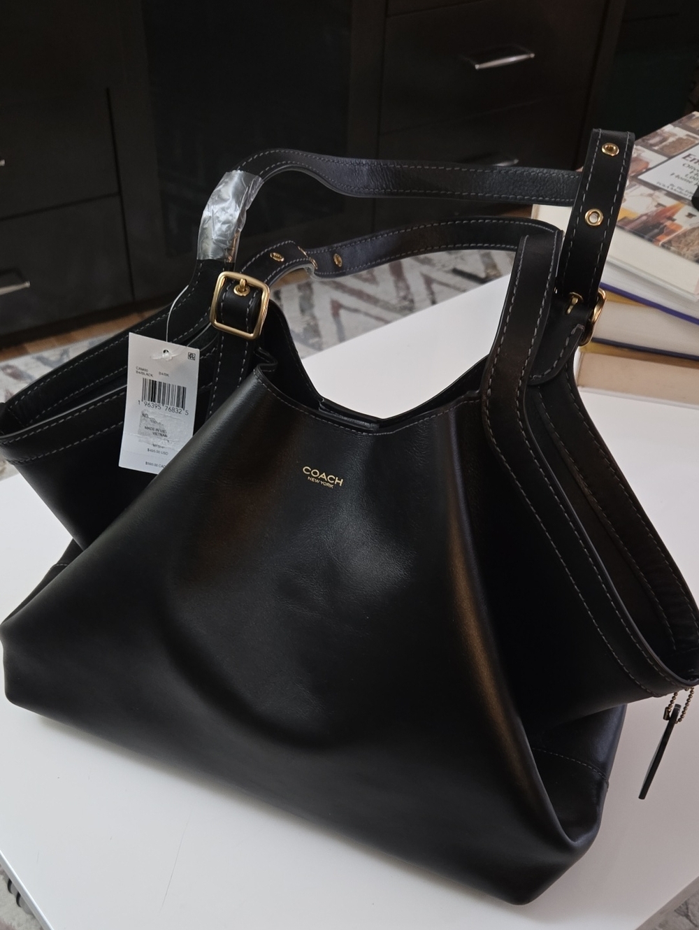 NWT Coach Gramercy Tote Leather Shoulder Tote with Gold Hardware